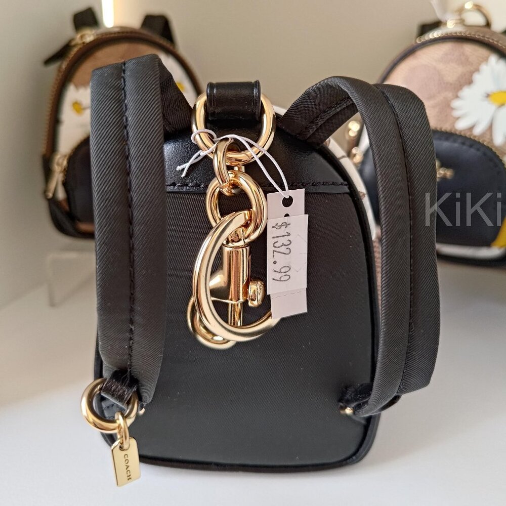 Coach Mini Court Backpack Bag Charm In Signature Canvas With Floral Print CZ602 - Picture 10 of 14